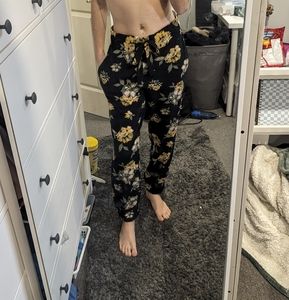 Flower print dress pants